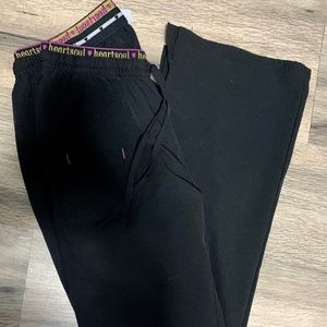 HeartSoul Black Drawstring Scrub Bottoms XS
